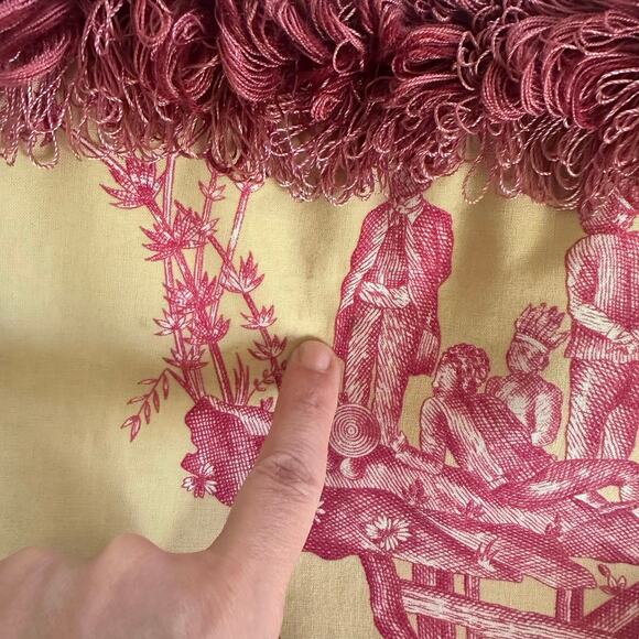 Millie Bags Yellow Pink vintage y2k fringe fabric purse, unique handbag - Picture 3 of 10